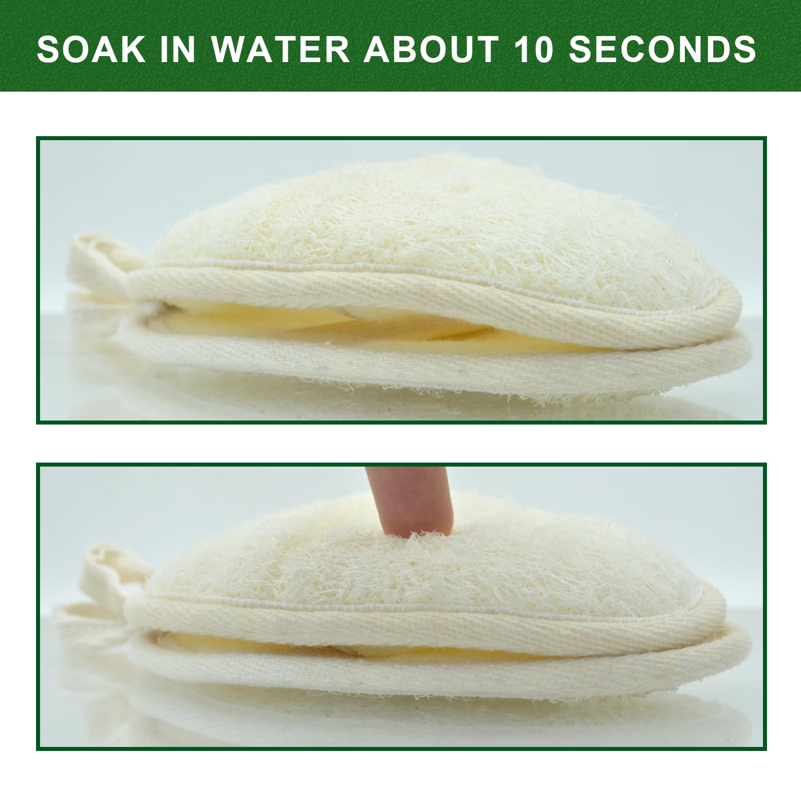 Loofah Pads złuszczający peeling do ciała luffa, 100% naturalna gąbka do kąpieli dla mężczyzn i kobiet, SPA, 6 sztuk, zestaw Luffa, idealna do kąpieli pod prysznic