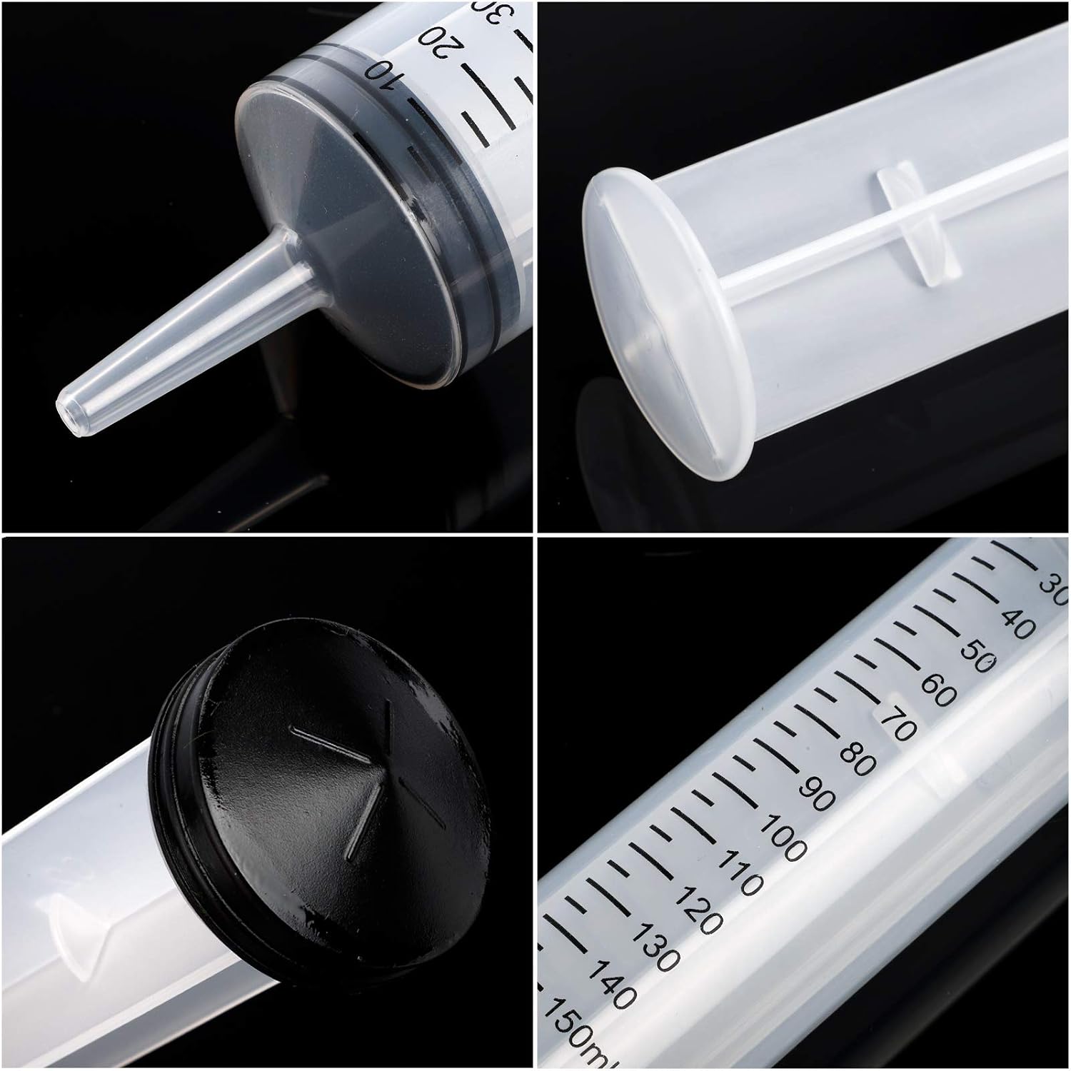DEPEPE 2pcs 150ml Large Plastic Syringes with 2pcs 47in Handy Plastic Tubing and Luer Connections, Plastic Syringes for Liquid, Watering Plants, Scientific Labs, Refilling