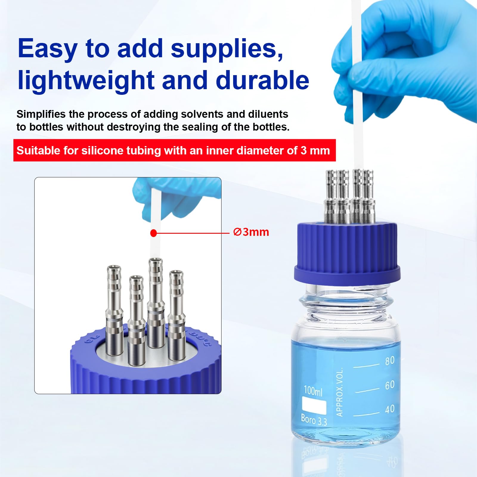 4-Port GL45 304 Stainless Steel Mobile Phase Filling Cap, Small — Amazon image 6