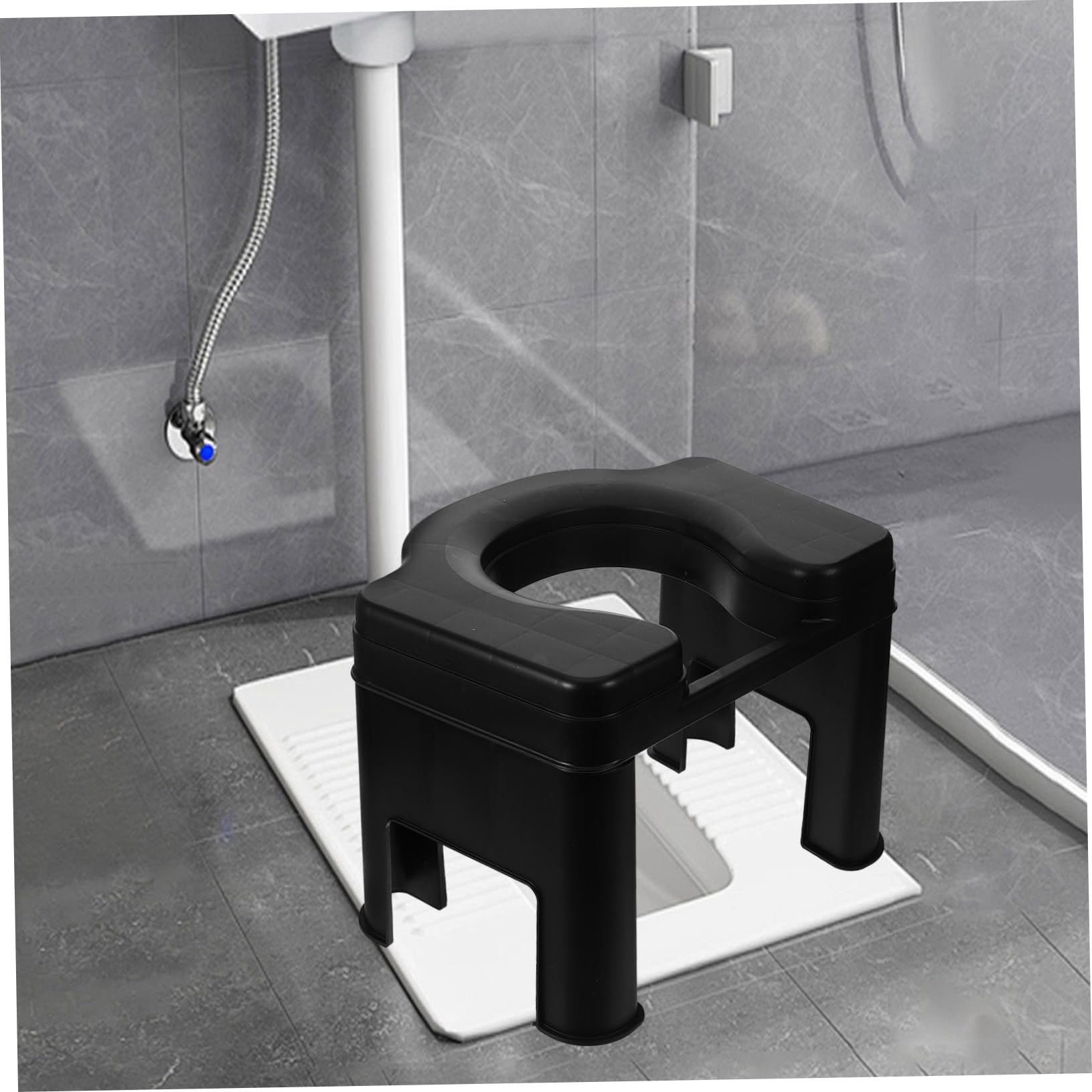 Beavorty Pp Material Squatting Toilet Seat Footstool for Bathroom Toilet Step Stool Space-Saving Design for Easy Storage
