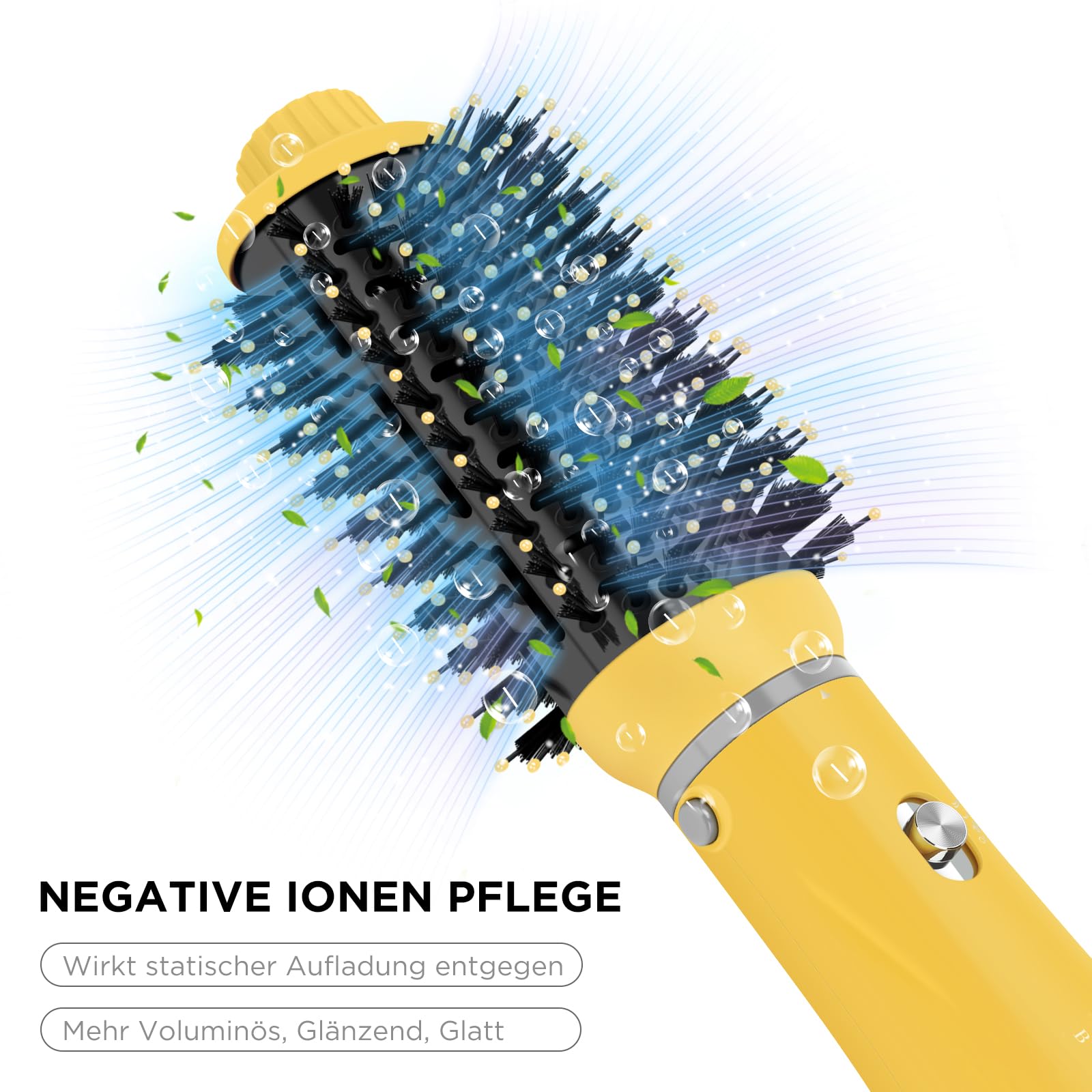 PARWIN PRO BEAUTY Zestaw szczotek do suszenia włosów 4 w 1, z 4 akcesoriami, do suszenia, wygładzania, zwiększania objętości i stylizacji, szczotka do pielęgnacji jonowej