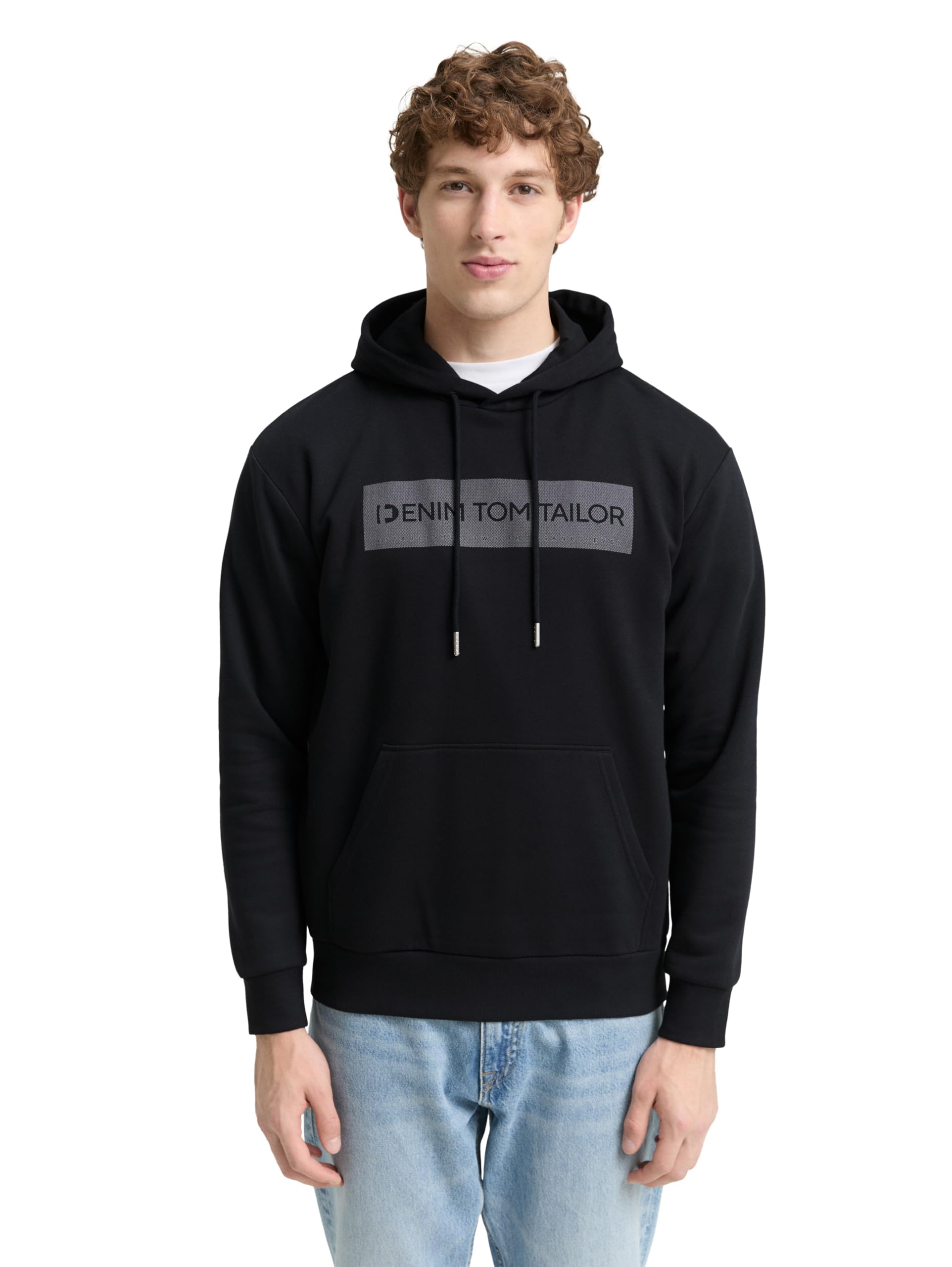 Tom Tailor Denim Herren Hoodie Sweatshirt mit Print