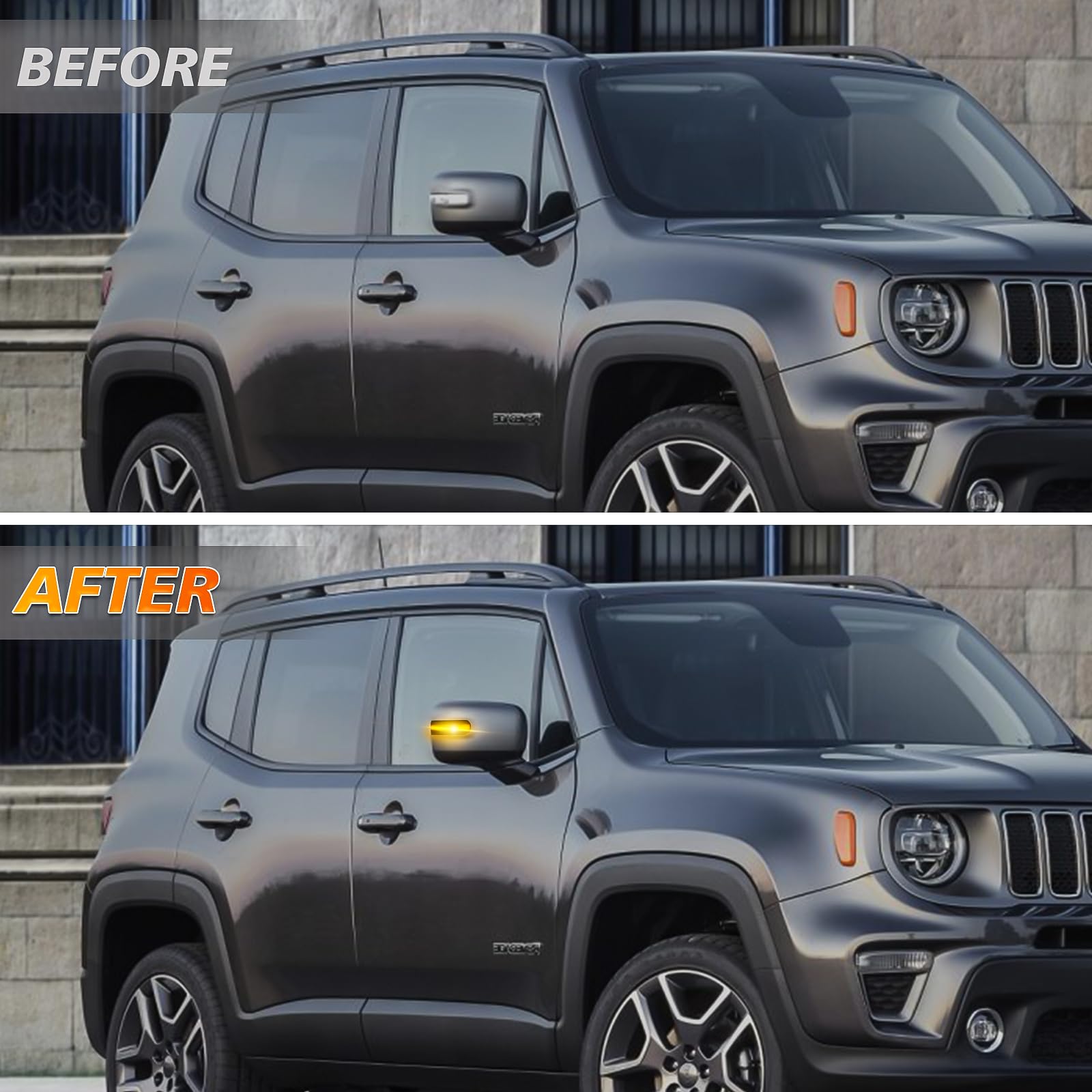 D-Lumina 2 pezzi luci LED per indicatori di direzione dinamici per specchietto laterale, indicatori di direzione sequenziali, Compatibile con Jeep Renegade 2015-2022