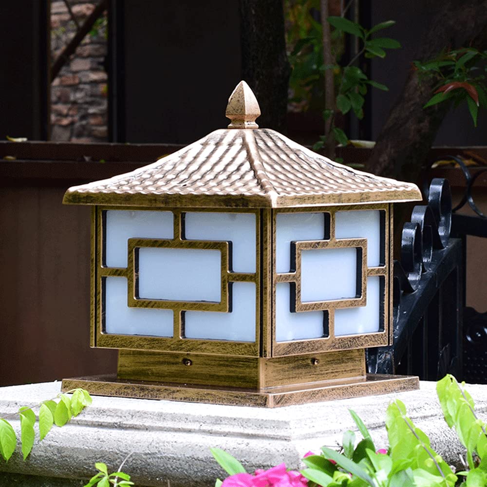 CHENKUI Vintage Black Post Head Light Outdoor Pillar Light Szklany Klosz Ogrodowe Oprawy Oświetleniowe IP54 Z Adapterem Do Montażu Na Molo E27 Base Patio Garden Villa Ogrodzenie Oświetlenie Krajobrazu