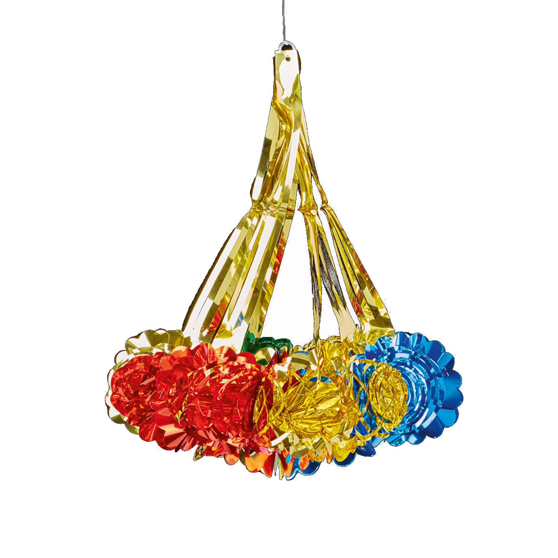 Davies Multi Colour Christmas 2 Tone Foil Ceiling Decorations - 40Cm Chandelier