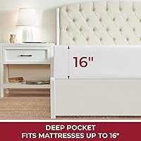 Vista 114 de Mellanni California King Fitted Sheet - Iconic Collection Bedding Sheets with up to 16 inch Deep Pocket - Soft & Cooling - Fade & Stain Resistant