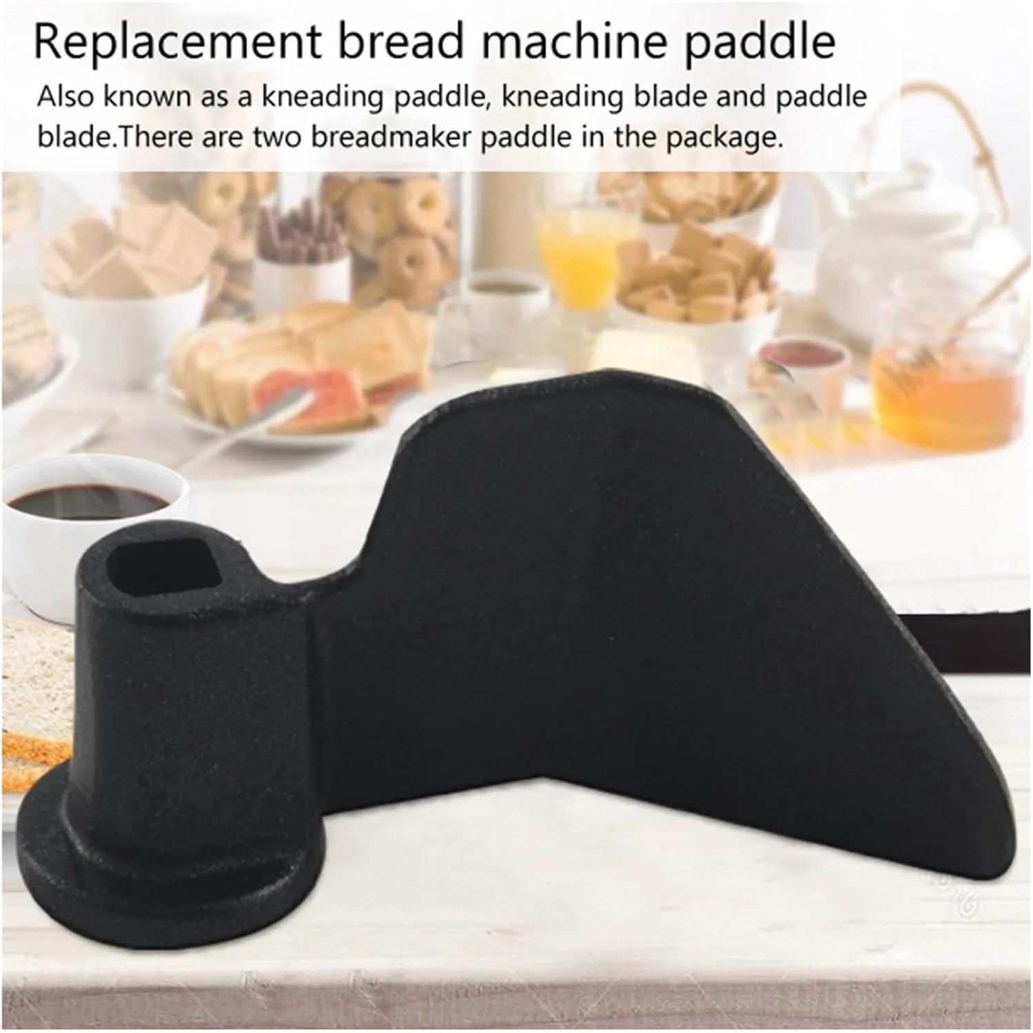 A39M 2 Pack Carbon Steel Non-Stick Coating Breadmaker Paddle, Replacement Parts Paddle For Bread Maker Machine