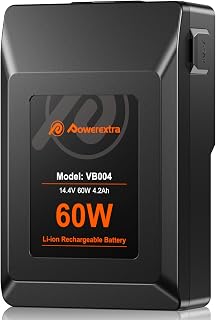 Powerextra V Mount V Lock Battery 14.4V 60Wh 4500mAh Li-ion,Compatible for BMPCC Camcorder Blackmagic BMPCC 4k/6k Camera Monitor Video Camera,Support 45W PD Fast Charging