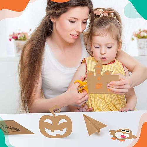 Miniatura 7 de 50 hojas de cartulina kraft marrón de 8.5 x 11 pulgadas de grosor, papel de impresora pesado para invitaciones, álbumes de recortes, arte,