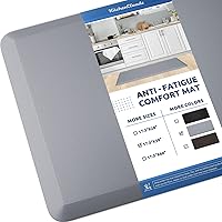 Vista 61 de KitchenClouds - Tapete acolchado antifatiga, impermeable, antideslizante, para escritorio de pie, cocina, hogar, fregadero y oficina, 17.3 x 28 Gris