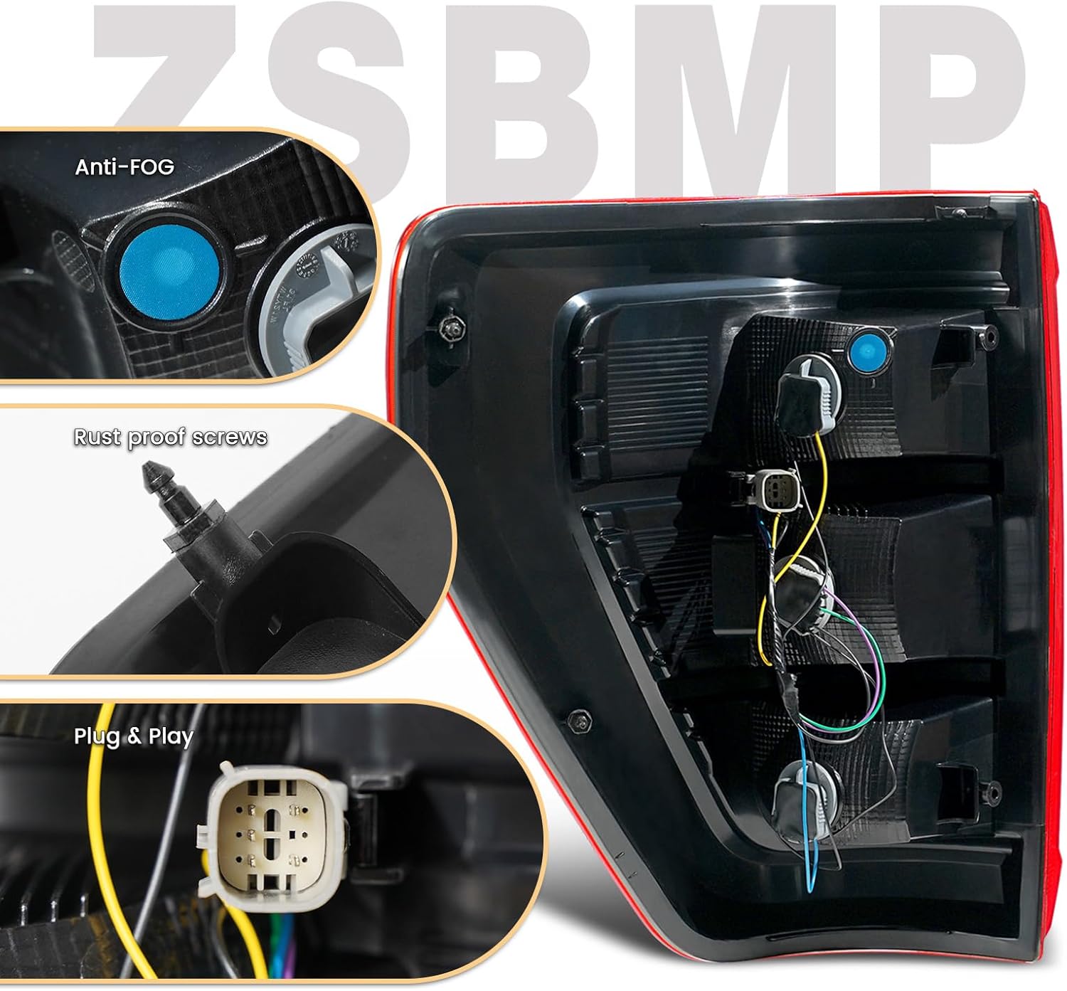 Tail Light Compatible With 2021 2022 2023 Ford F150 F-150 XL Taillight Brake Rear Lamp Assembly Replace ML3Z-13404-E (21-23 Halogen Type, Right Passenger Side)