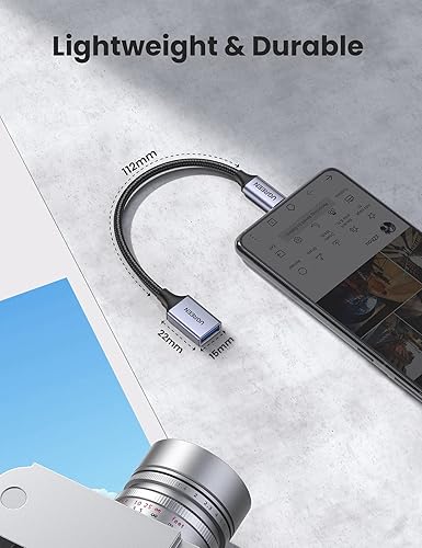 Miniatura 9 de UGREEN Adaptador USB C a USB 3.1, USB C macho a USB hembra, adaptador trenzado de nailon, cable OTG tipo C compatible con Samsung S23 Ultra, MacBook