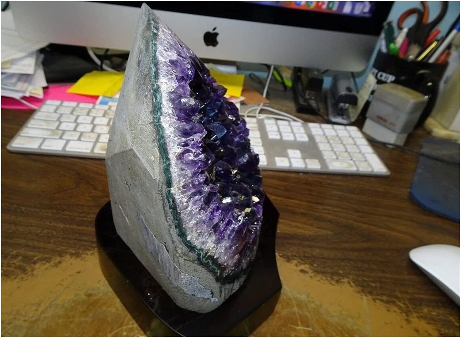 mineralien Steine Natürlicher Quarz Amethyst Cave Geode Kristall Probe Heilung kristall Steine deko (Size : 600g)
