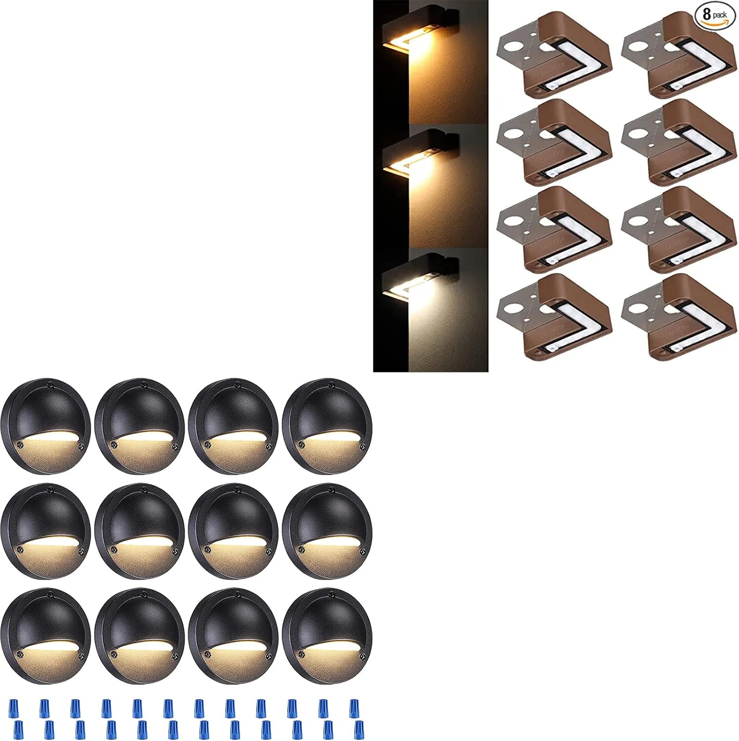 LEONLITE Deck Lights Bundle Wall Lights, 12 Pack Low Voltage LED Deck