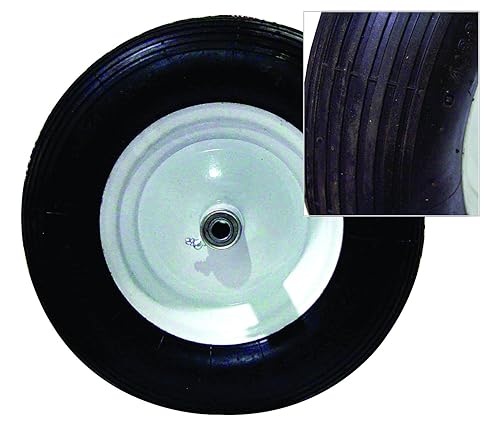 Miniatura 2 de Bon 28 908 Carretilla de una sola rueda de polietileno de calidad de contratista premium con mango de acero y neumático acanalado, 5-34 pies cúbicos