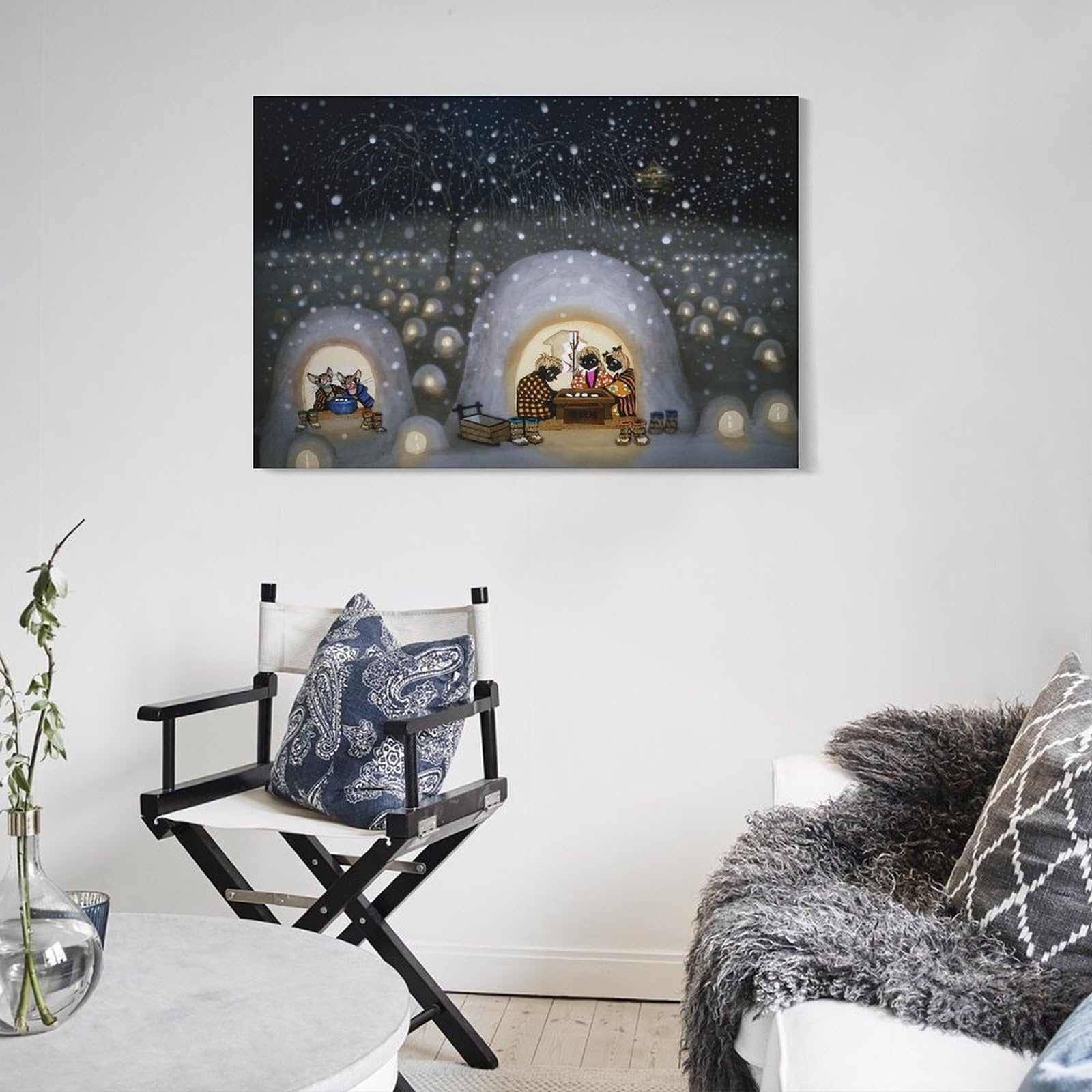 Amazon.co.jp: 藤城清治 横手ノ雪まつり 絵画 ポスター 工芸品の装飾品