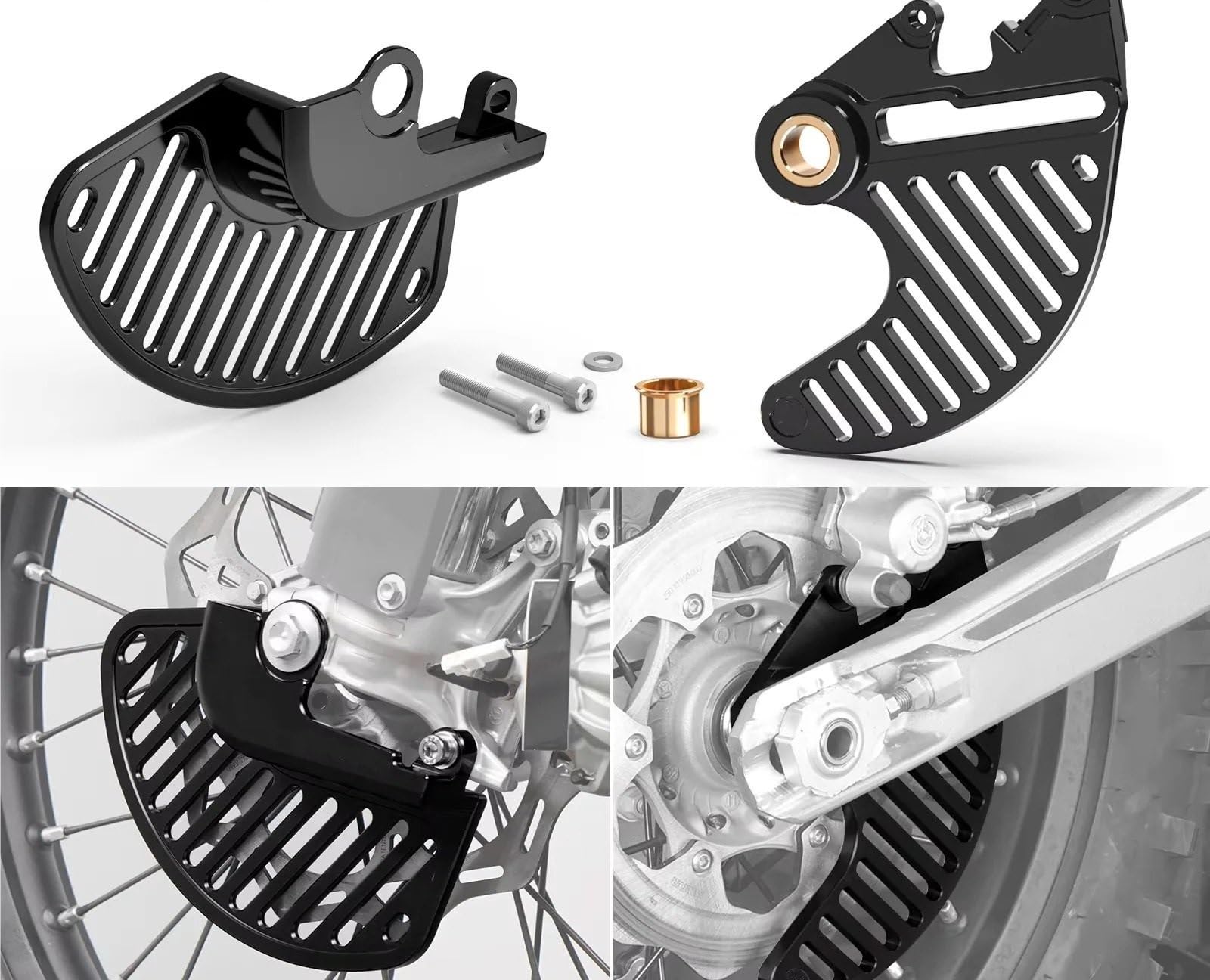 Motorrad Gabelschutz Passend für KTM EXC 300 6D TPI XCW XCFW EXCF 500 450 350 250 200 150 125 2025 2024 SX XC SXF vorne hinten Bremsscheibenschutz(Orange Front)