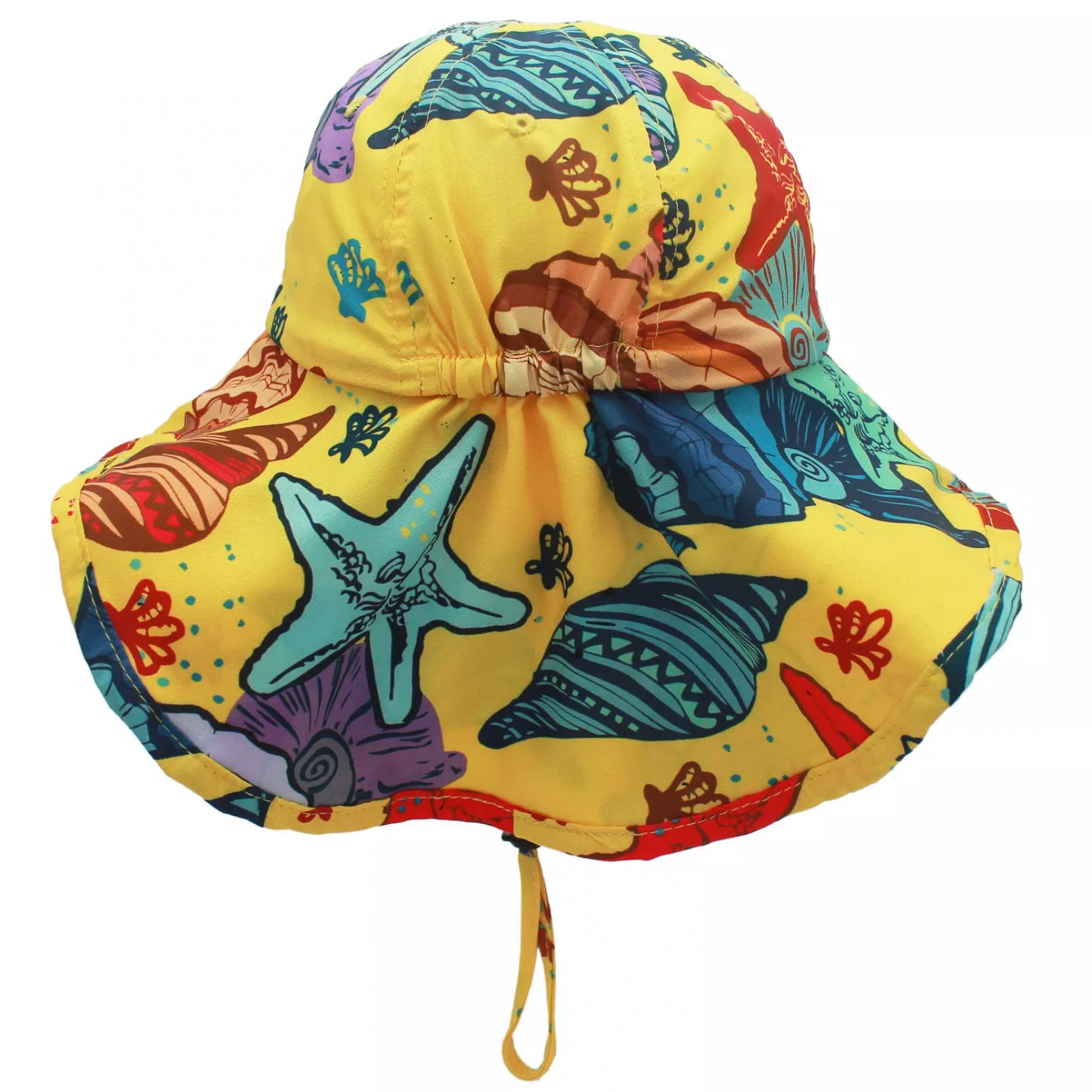 Sonnenhut für Kinder, Sonnenhut mit Nackenschutz, Sonnenhut, Polyester, breiter Hut