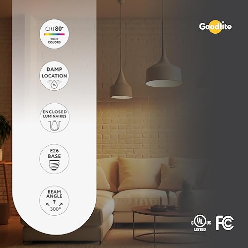 Miniatura 8 de Goodlite Bombilla LED estándar A19, 14 vatios, 100 W iguales, 1600 lúmenes, alto CRI, blanco suave de 2700 K, regulable, certificación UL, 15,000