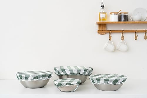 Miniatura 10 de Fundas reutilizables para tazones de tela, juego de fundas para tazones de tela 100% algodón para cubrir frutas, verduras y regular la humedad,