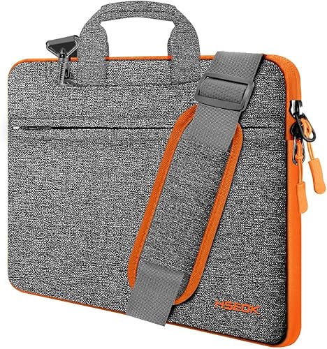 Miniatura 21 de Hseok Bolsa de hombro para laptop de 15, 15.6, 16 pulgadas, maletín, compatible con MacBook Pro de 16 pulgadas 2025-2019 M4 M3 M2 M1, Mac 15.4 Negro