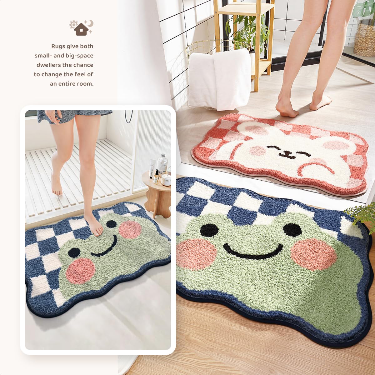 Molesun Animal Bathroom Rug Mat, Extra Soft Absorbent Bath Rug, Non-Slip Comfortable Bath Mat, Carpet for Tub Shower - Image 3