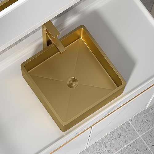 Miniatura 139 de Fregadero de baño de 19 x 15 pulgadas con grifo y desagüe desplegable – Porcelana negra mate rectangular sobre mostrador moderno lavabo de arte