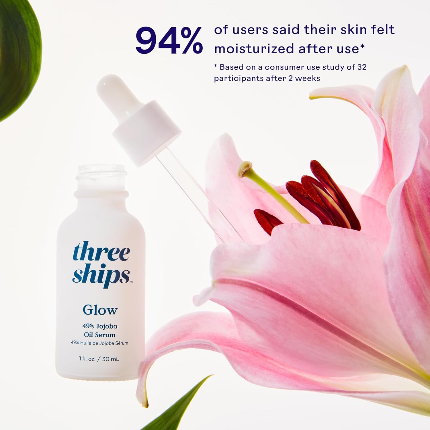 Three Ships - Glow 49% Jojoba Oil Serum | Helps Balance Skin, Control Oil, + Minimize the Look of Pores | Cruelty-Free, Vegan, Paraben-Free, Sensitive Skin Safe (1 fl oz | 30 mL) - Image 4