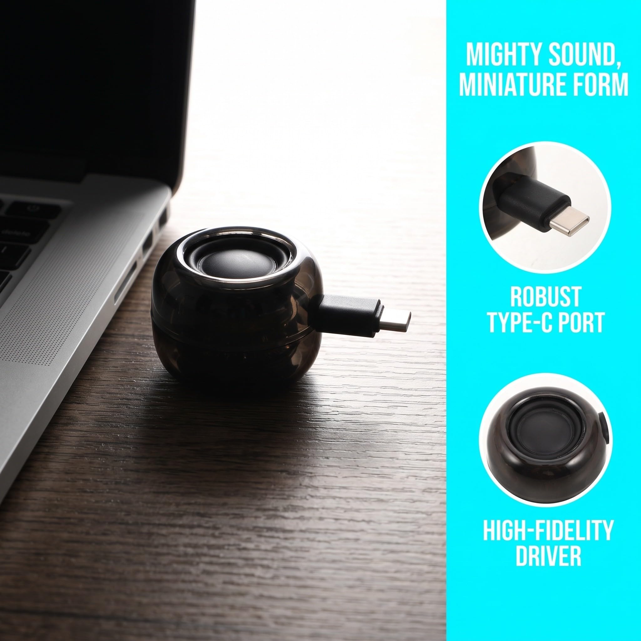 Angoily Altavoz Portátil Mini para Móvil con USB C, Enchufe Tipo C