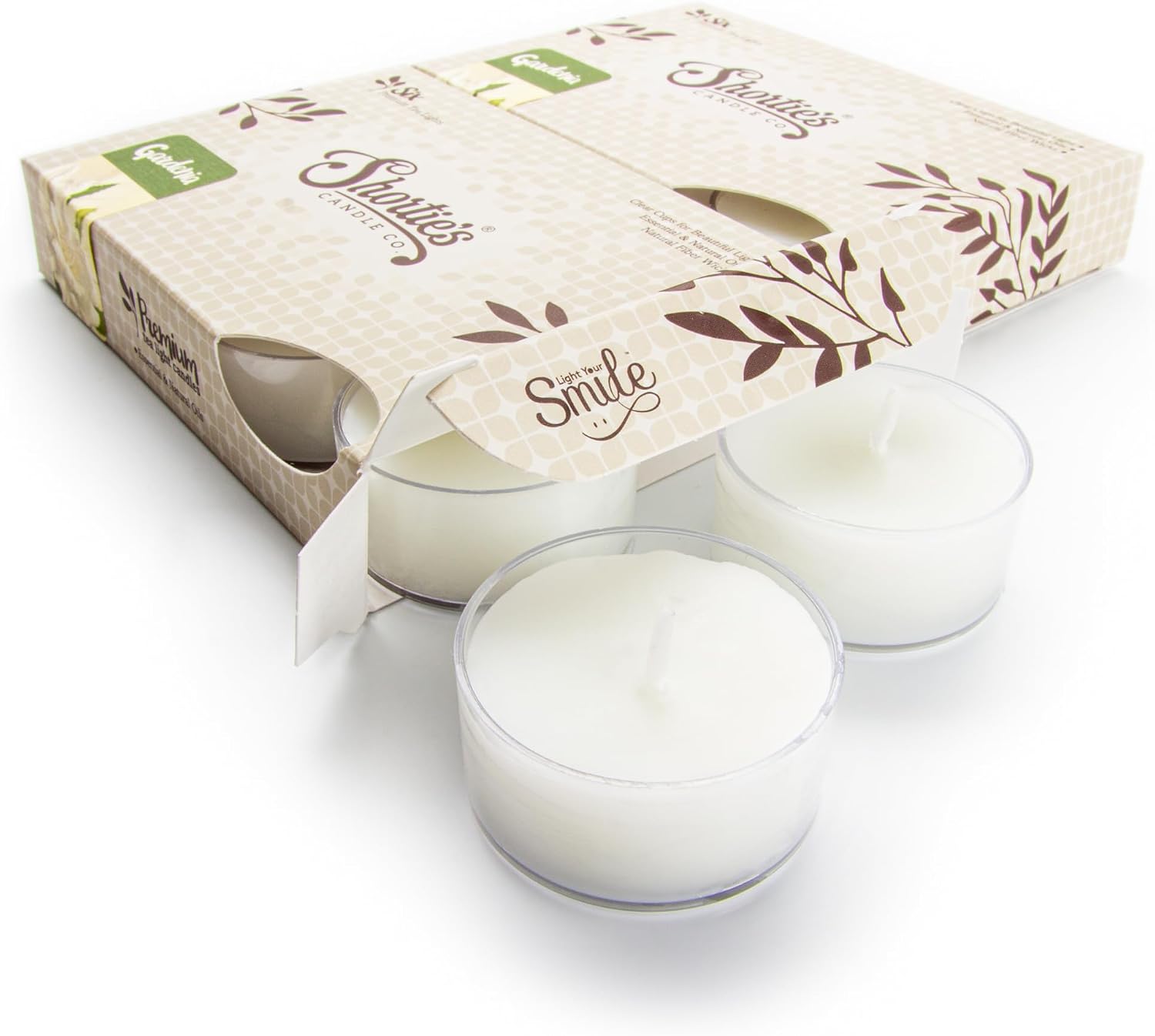 Pure Gardenia Premium Tealight Candles Multi Pack - Highly Scented with Essential & Natural Oils - 12 White Tea Lights - Beautiful Candlelight - Made in the USA - Flower & Floral Collection