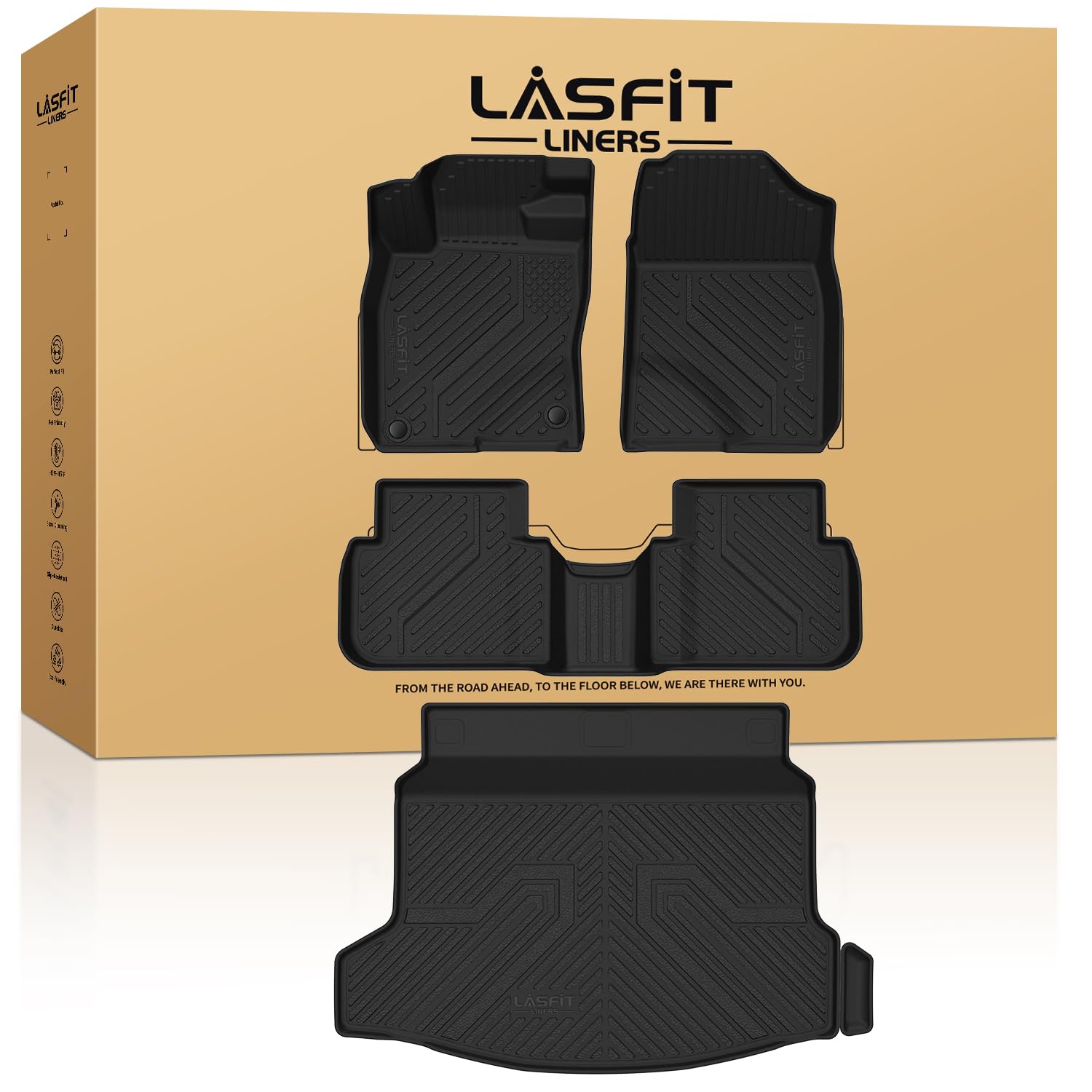 LASFIT All Weather Floor Mats for Honda Civic 2022-2026【Gasoline Hatchback】