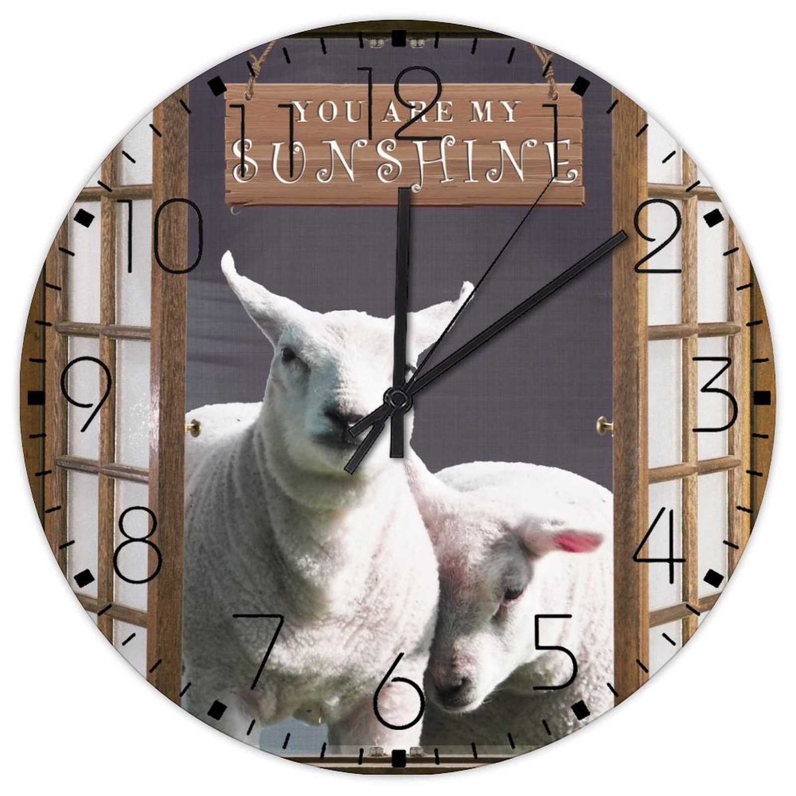Horloge murale sans tic-tac silencieuse en bois vintage