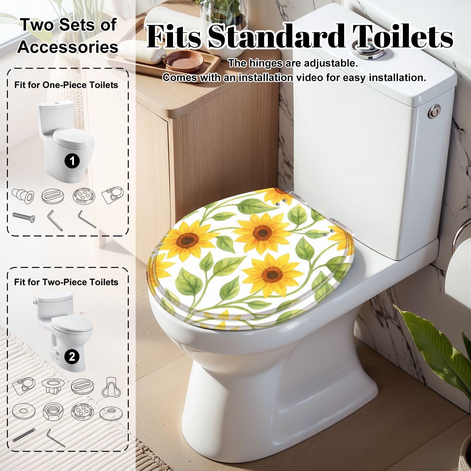 Sedile WC generico con chiusura ammortizzata per WC domestici