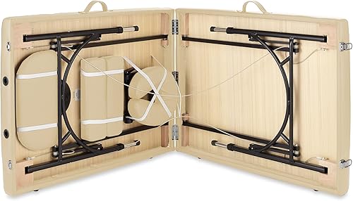 Miniatura 3 de Saloniture Mesa de masaje profesional portátil y ligera con patas de aluminio, incluye reposacabezas, soporte facial, reposabrazos y funda de