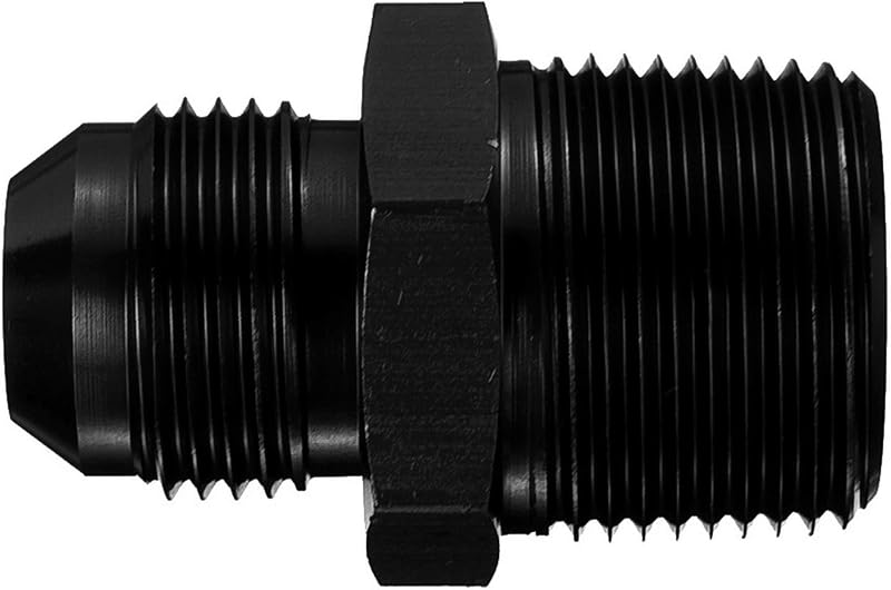 Adaptador de conexão Aeroquip reto 10 AN macho para 3/8 NPT macho em alumínio anodizado preto – 1 unidade