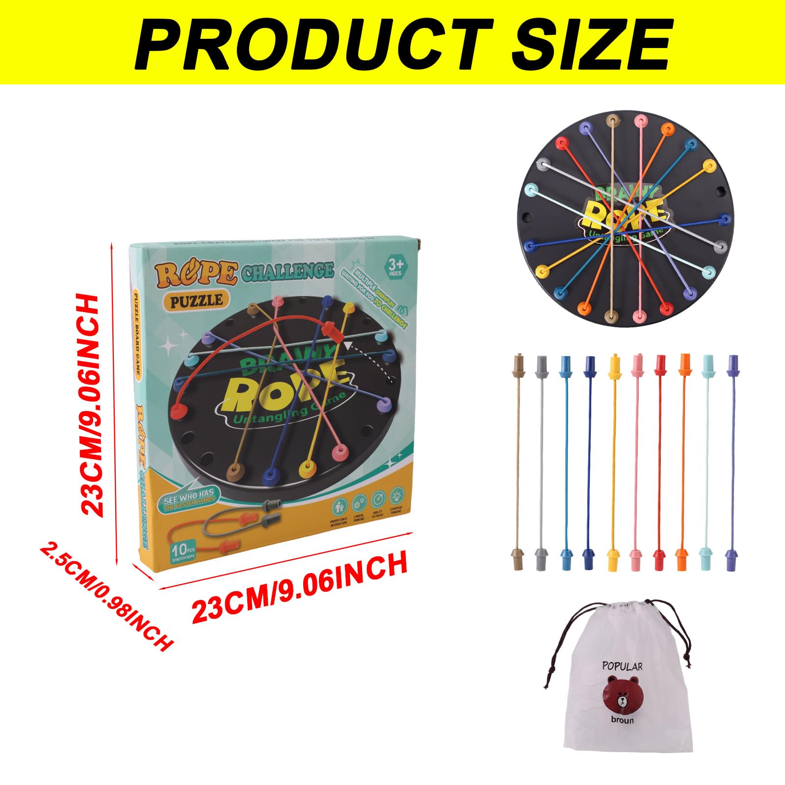 Snowtain Brainy Knots – Jeu De Corde à Démêler – Logique Et Stratégie – Dès 6 Ans