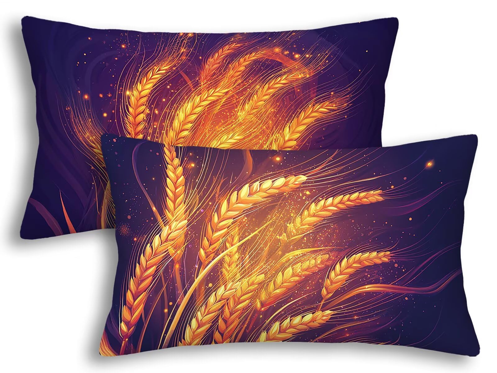 Fundas Cojines Otoño Decorativos de Lino Impermeable 40x80 cm Rectangular Juego de 2