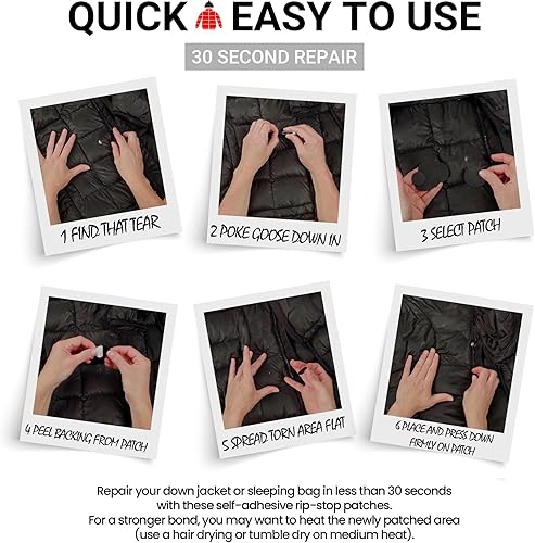 Miniatura 4 de PRO FIX - Parches de reparación para chaquetas, fáciles de usar, precortados, autoadhesivos, suaves, impermeables, resistentes al desgarro, tela de