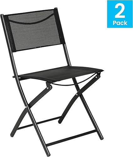 Miniatura 4 de Flash Furniture Brazos - Sillas plegables comerciales para interiores y exteriores, respaldosasientos Flex Comfort, marcos de metal, diseño plegable