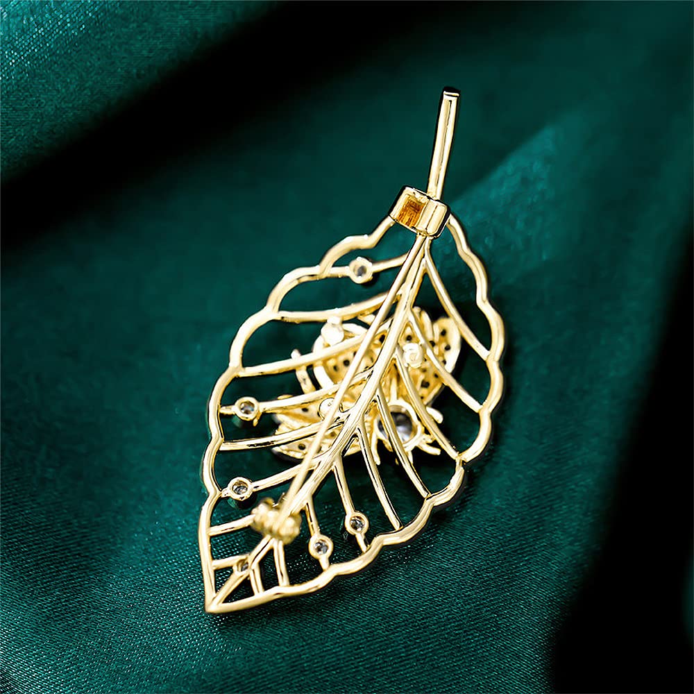 Broche de Abeja para Mujer, Tono de Moda, Solapa, Hoja Hueca, Broche para Madre y Esposa