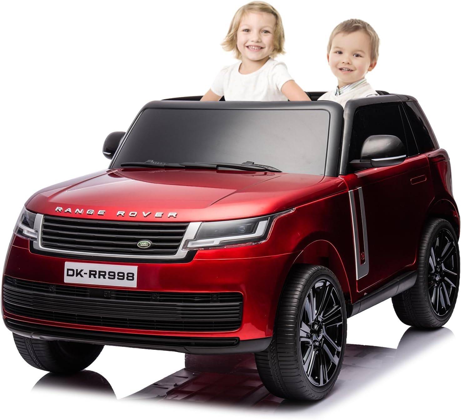 24V Officially Licensed Land Rover Ride On Car, Hipicute 2-Seater w/Parent Remote Control, 3 Speeds, Wireless Music, Spring Suspension, Led Lights, Electric Car for Kids Ages 37-95 Month, Claret