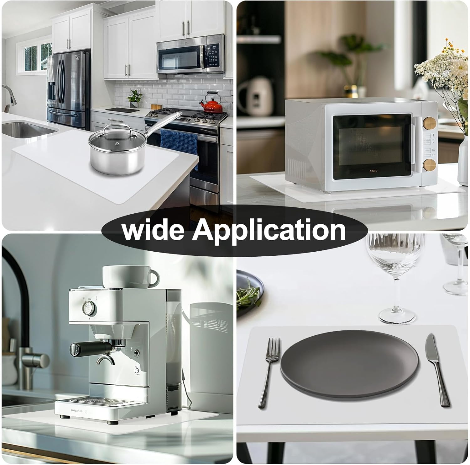 Silicone Kitchen Counter Mat by AiBOB, Heat Resistant Mat for Kitchen, Nonstick and Nonslip Countertop Protector, Waterproof Craft Table Placemat