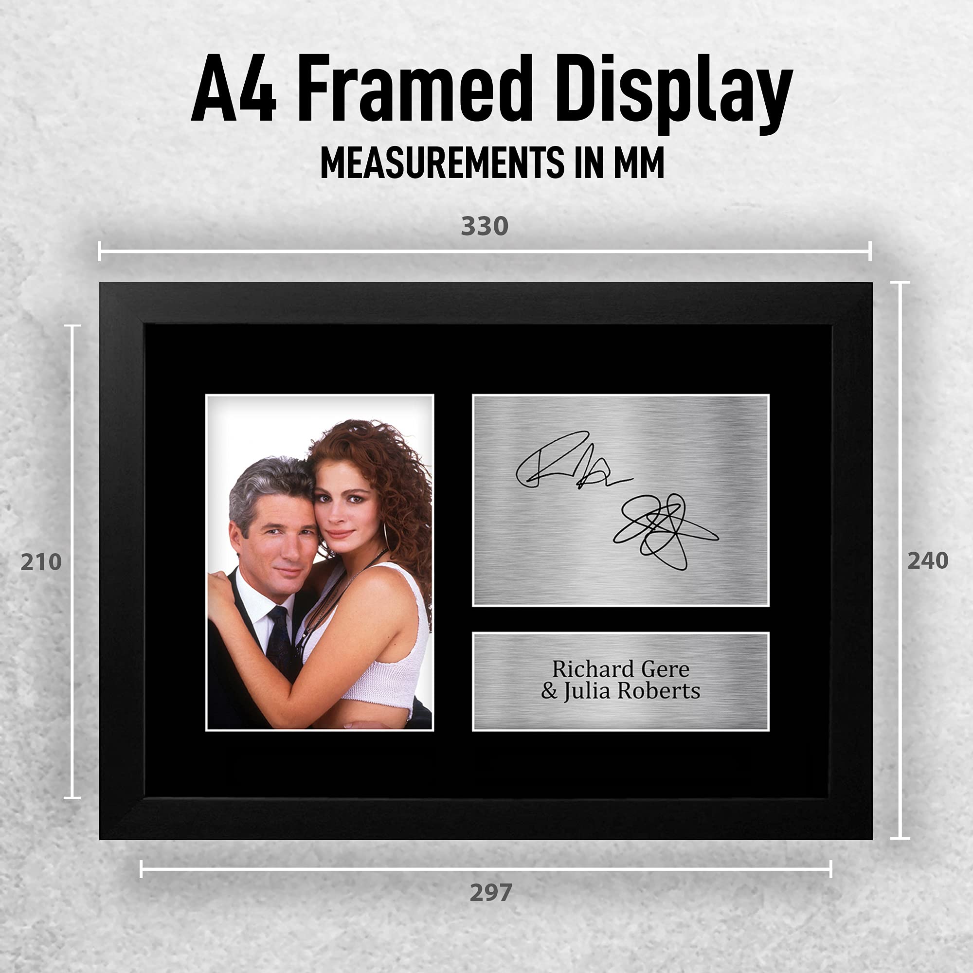 HWC Trading FR A4 Richard Gere & Julia Roberts Pretty Woman - A4 Framed Regali Stampati Autografo Firmato Immagine Per Gli Appassionati Di Memorabilia Di Film - A4 Incorniciato