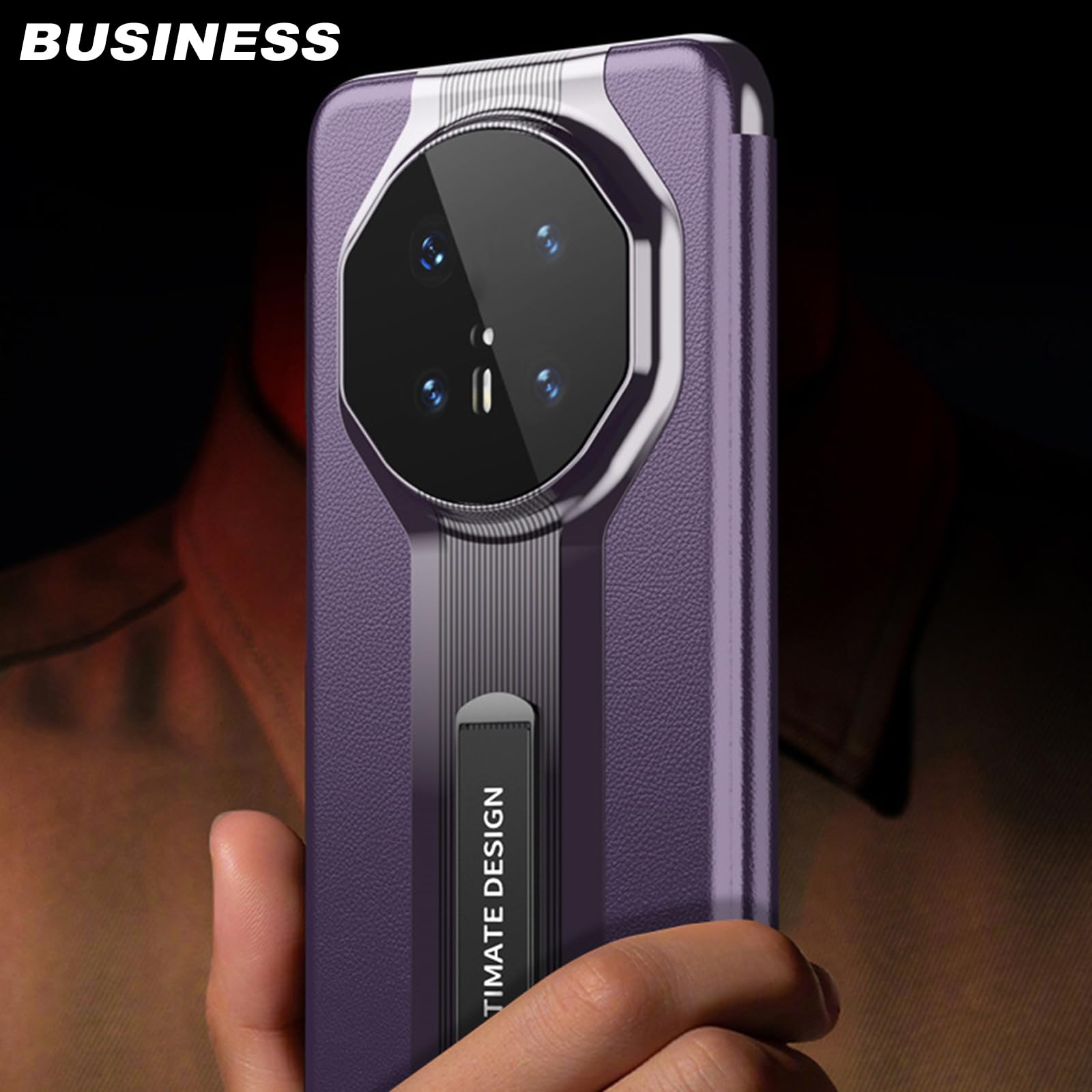Etui z prawdziwej skóry do Huawei Mate 70 Pro +/70 Pro / 70, etui z okienkiem, ultracienkie, luksusowe, składane etui na telefon komórkowy, odporne na uderzenia, białe, 70 Pro +