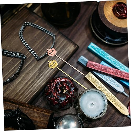 Miniatura 6 de UPKOCH 2 piezas de palos derretidos de acero inoxidable pinzas de acero inoxidable batidor de sellado de cera palos de cera sello de cera varilla de