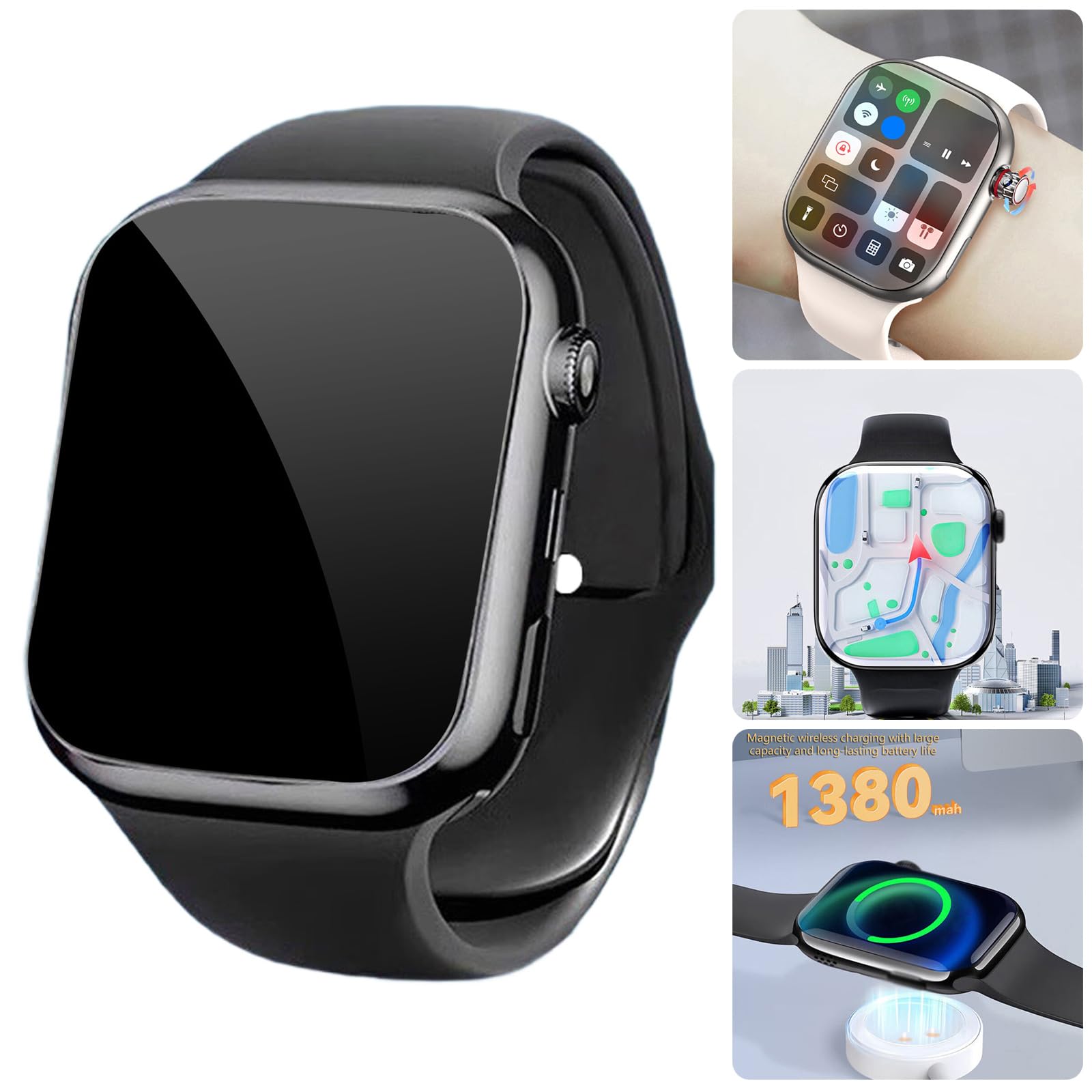 AMOLED Smartwatch 5 cm Luminosité 500 Nits Suivi de l'alimentation 30 jours Charge Moniteur Swimproof Smartwatch Écran Longue Durée de vie de la batterie