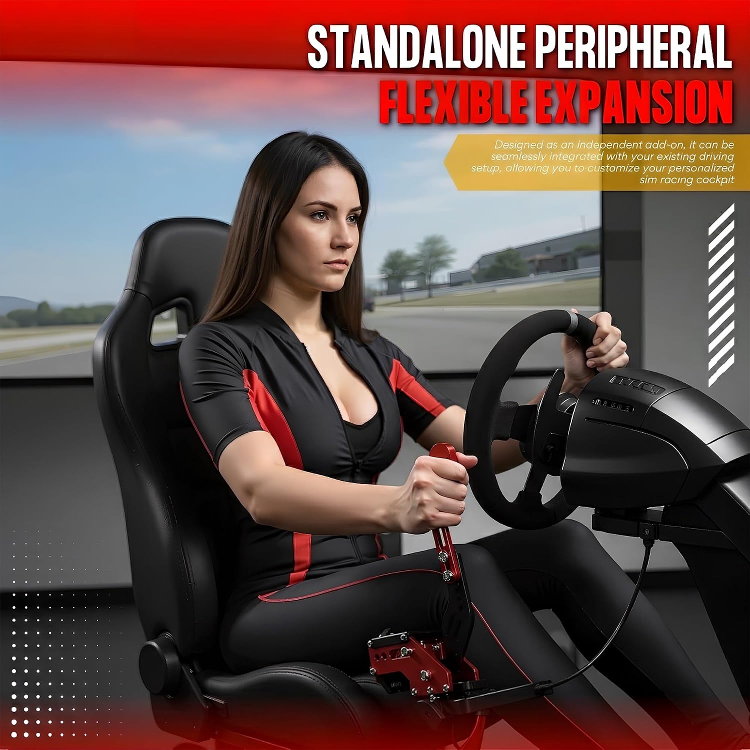 64-Bit PC USB Handbrake Sim Racing E Brake for Logitech G29 G27 T300 T500 | Plug & Play, Hall Sensor for Authentic Drifting, Fits Logitech G25 Thrustmaster DiRT FANATEC OSW LFS ETS2/ATS, 2m Nylon Cable