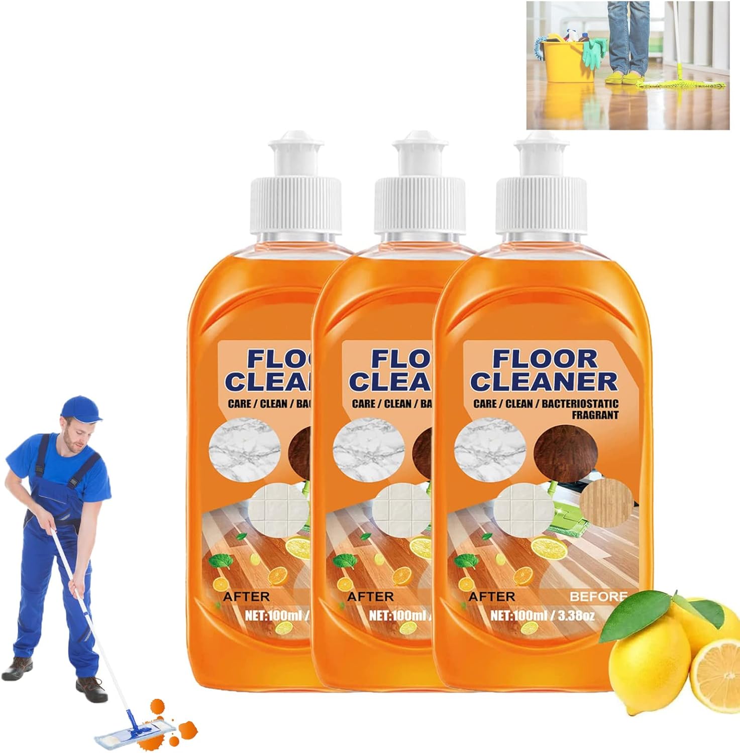 RJDJ Momeng Floor Cleaner, Momeng Floor Cleaner Orange