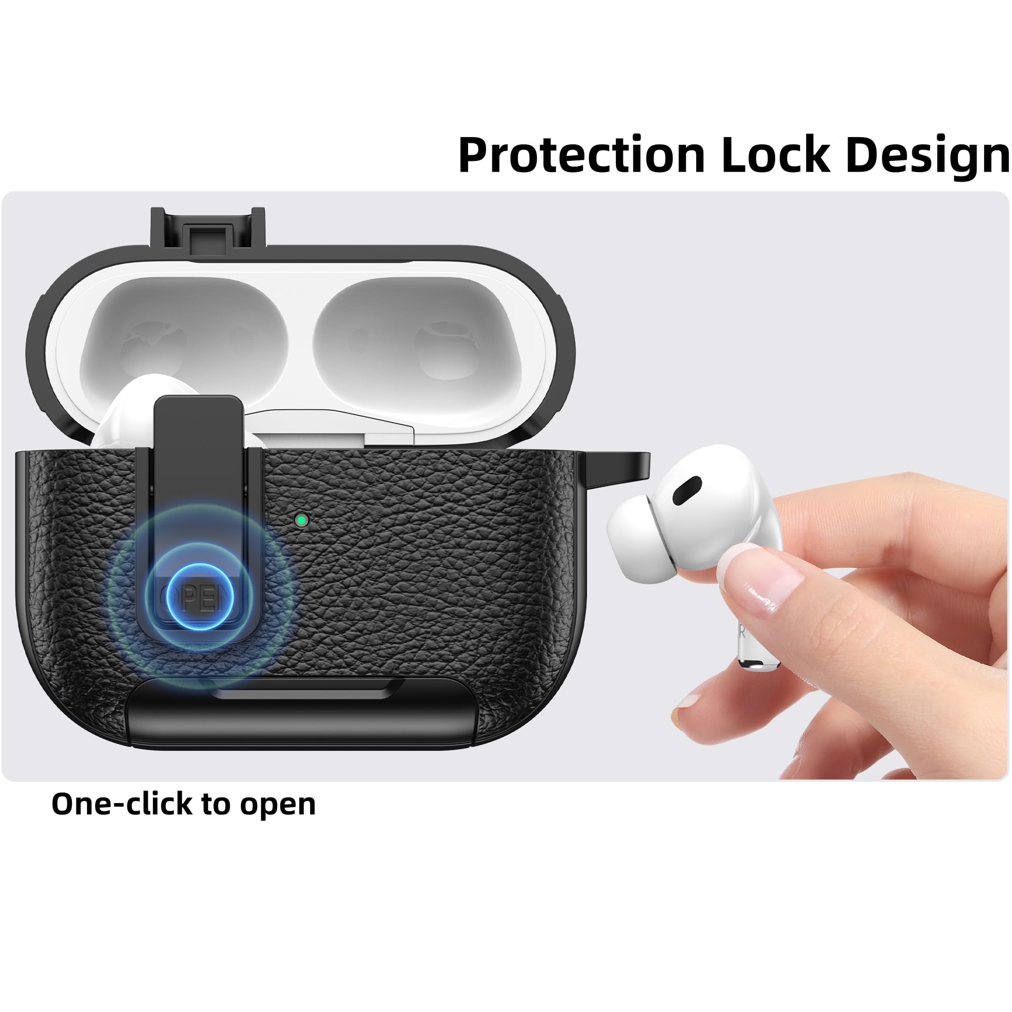 Fycyko Compatibile con AirPods 1&2 Custodia Golden Cuore Motivo