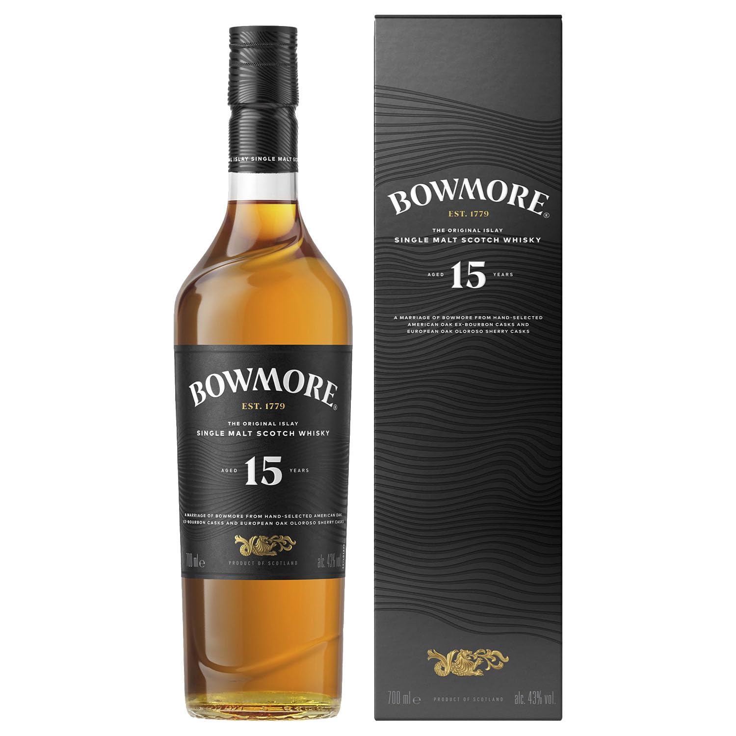 未開栓BOWMORE 15 YEAR OLD ダークエスト台湾版 ボウモア15年 700ml ギフトセット お酒の宝